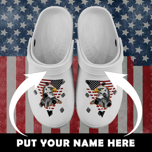Clogs-B06001 Custom Clogs Shoes, American Flag for Clog Shoes, Printed Shoes