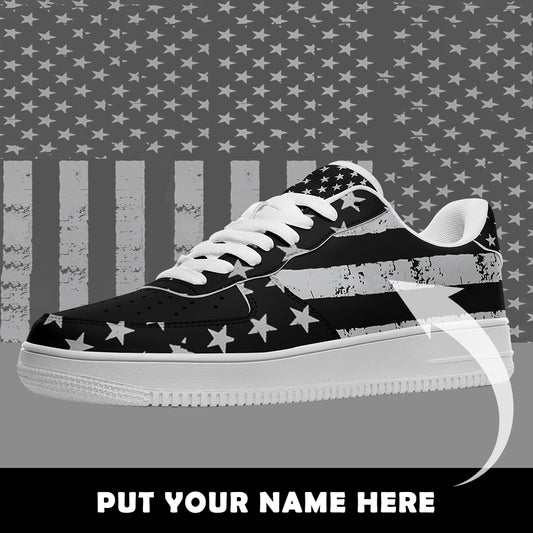 AF1-B05002 Custom AF1 American Flag, USA Flag Sneakers AF1, Shoes, Printed Shoes