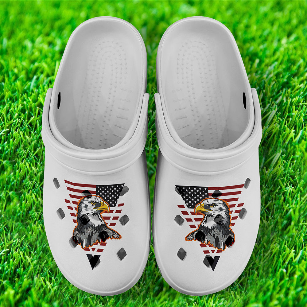 Custom company gifts, Customized Business Gifts Clogs-B06001 Custom Clogs Shoes, American Flag for Clog Shoes, Printed Shoes