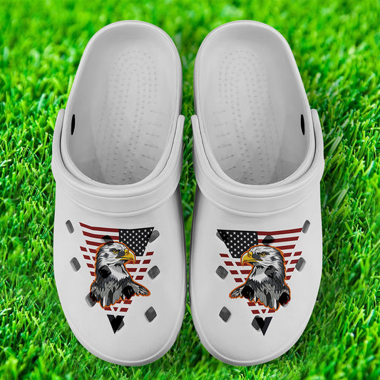 Clogs-B06001 Custom Clogs Shoes, American Flag for Clog Shoes, Printed Shoes