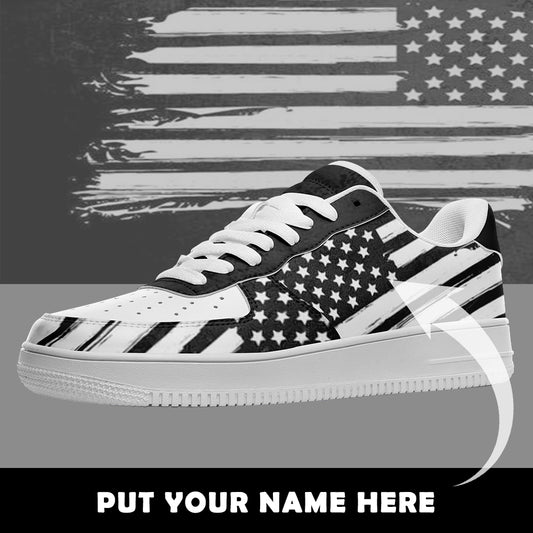 AF1-B05004 Custom AF1 American Flag, USA Flag Sneakers AF1, Shoes, Printed Shoes