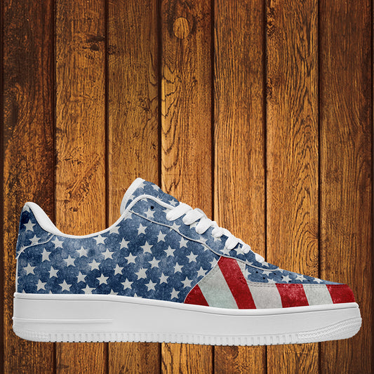 AF1-B05006 Custom AF1 American Flag, USA Flag Sneakers AF1, Shoes, Printed Shoes