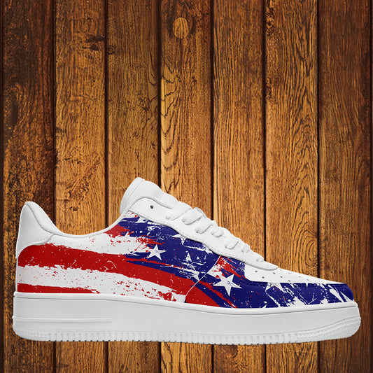 AF1-B05003 Custom AF1 American Flag, USA Flag Sneakers AF1, Shoes, Printed Shoes