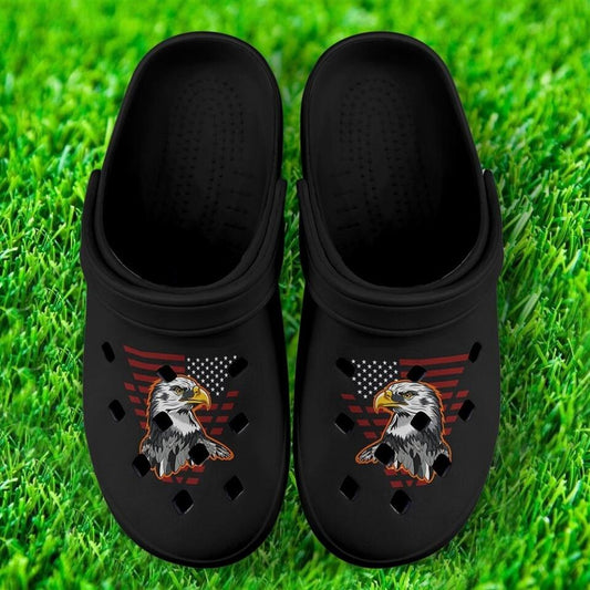 Custom Clogs Shoes, American Flag for Clog Shoes, Printed Shoes Clogs-B06008