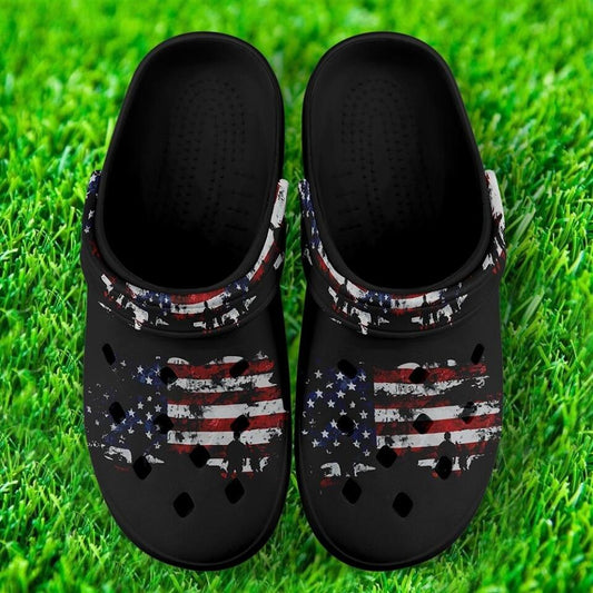 Custom Clogs Shoes, American Flag for Clog Shoes, Printed Shoes Clogs-B06011