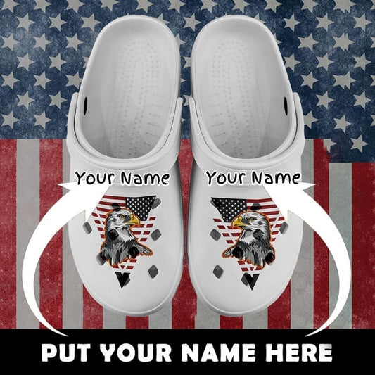 Custom Clogs Shoes, American Flag for Clog Shoes, Printed Shoes Clogs-B06001