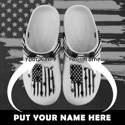 Custom Clogs Shoes, American Flag for Clog Shoes, Printed Shoes Clogs-B06003