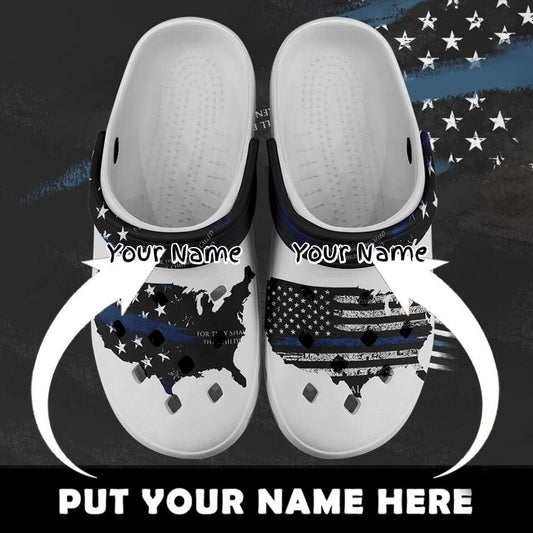 Custom Clogs Shoes, American Flag for Clog Shoes, Printed Shoes Clogs-B06005
