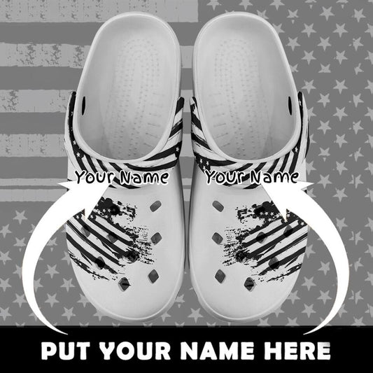 Custom Clogs Shoes, American Flag for Clog Shoes, Printed Shoes Clogs-B06006