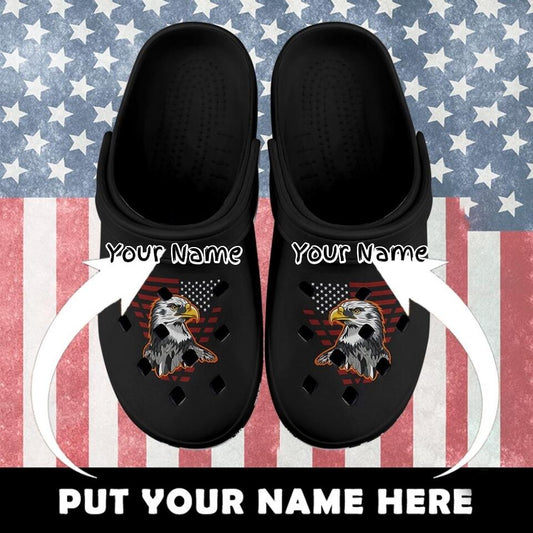 Custom Clogs Shoes, American Flag for Clog Shoes, Printed Shoes Clogs-B06008