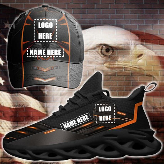 Custom Sneakers+Hat Set With Name And Logo,Personalized Sneaker+Hat Set, Hats-B08100+MaxSoul-B07000