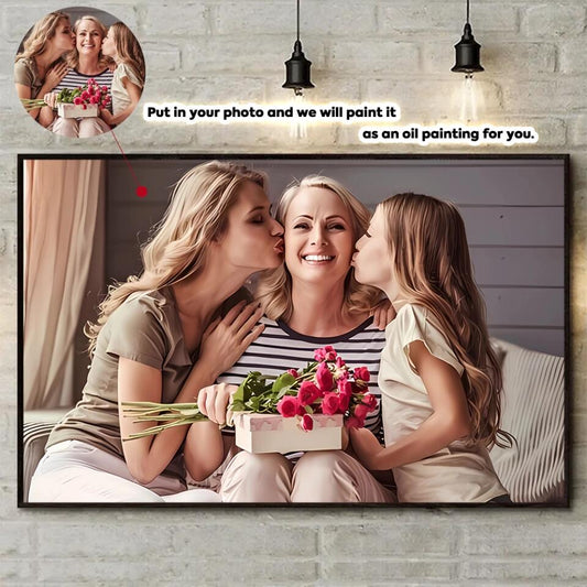 Create a Personalized Masterpiece for Mother's Day: Upload Your Photo and Commission a Custom Oil Painting to Celebrate Mom, HB-C04100