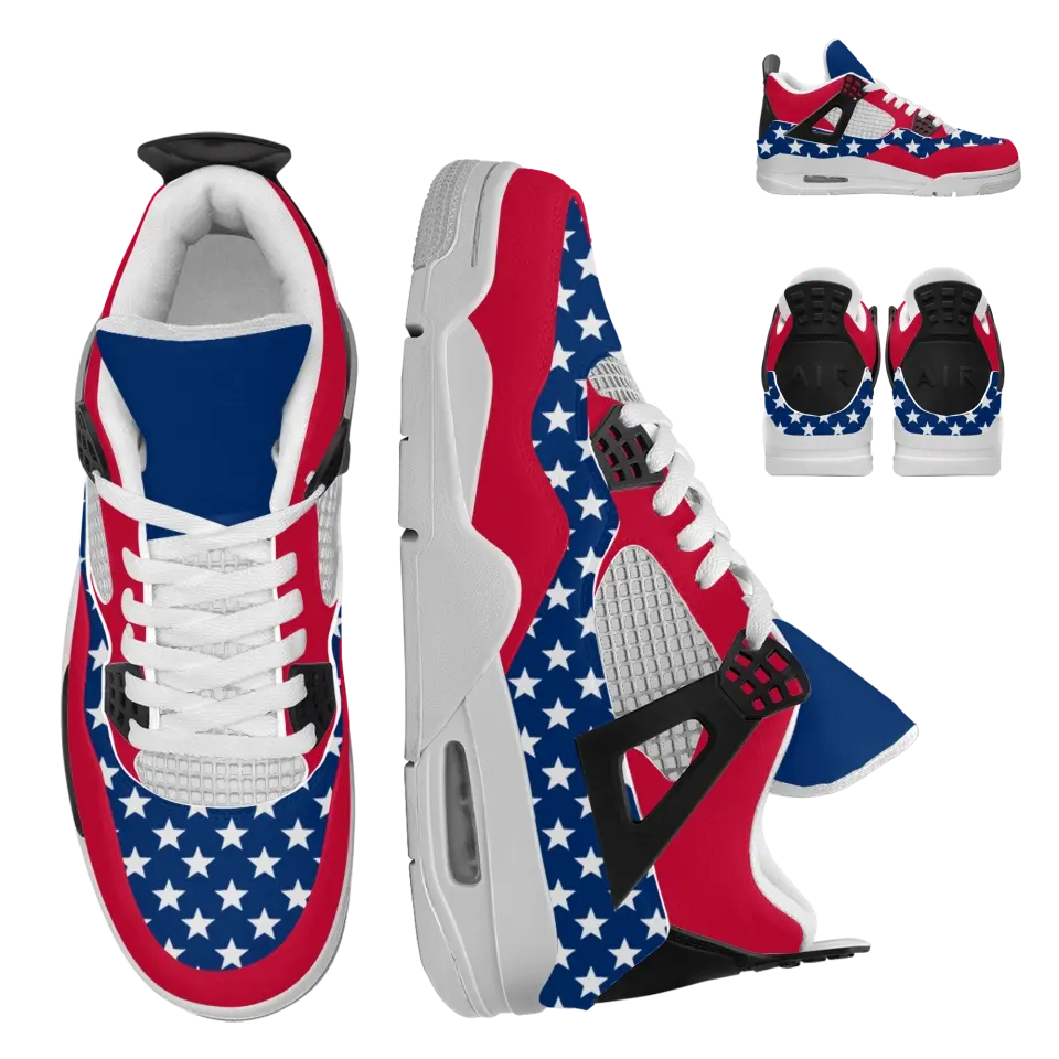 Custom company gifts, custom business gifts Personalized Sneaker shoes, Basketball shoes for Independence Day July 4th, AJ4-C0602