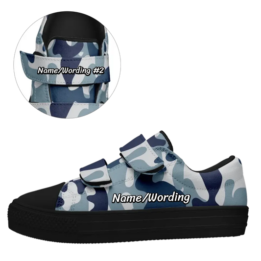 Personalized Back to School Sneakers , Velcro Low-Top Canvas Shoes for kids,Toddler Unisex shoes, KW2026-23020050