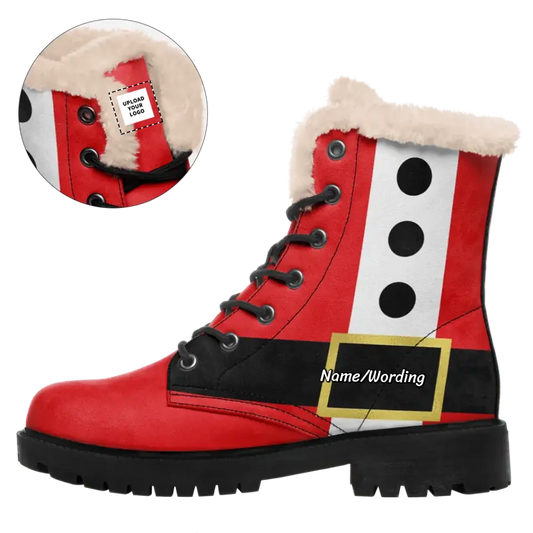 Personalized Christmas Boots, Custom Santa Boots, Warm-Fur Boots, Holidays Gift,WB-23020123