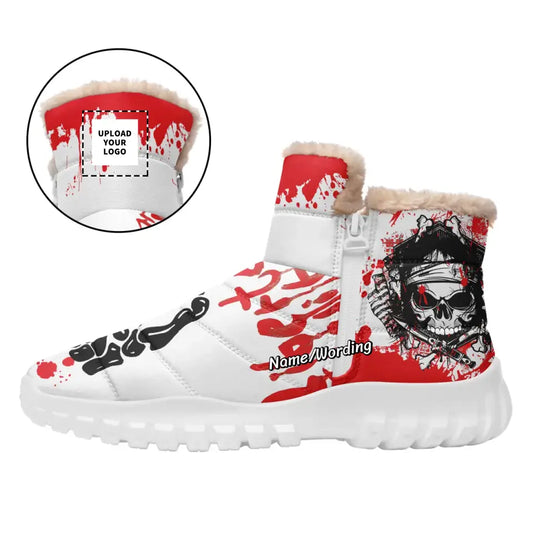 Custom Halloween ZIPPER BOOTS Warm-Fur Boots, Holidays Gif,HB-23023001